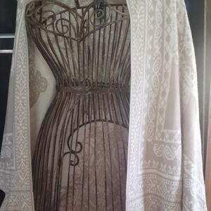 MarlaWynne Cream Textured Open Cardigan